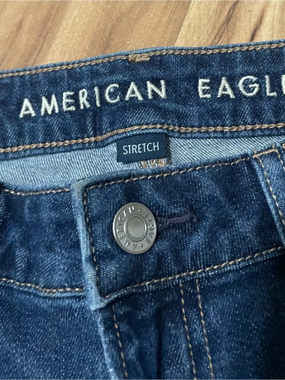 AE Low Rise Baggy Wide Leg Dreamy Drape Stretch Denim Jeans Raw Hem Sz 2